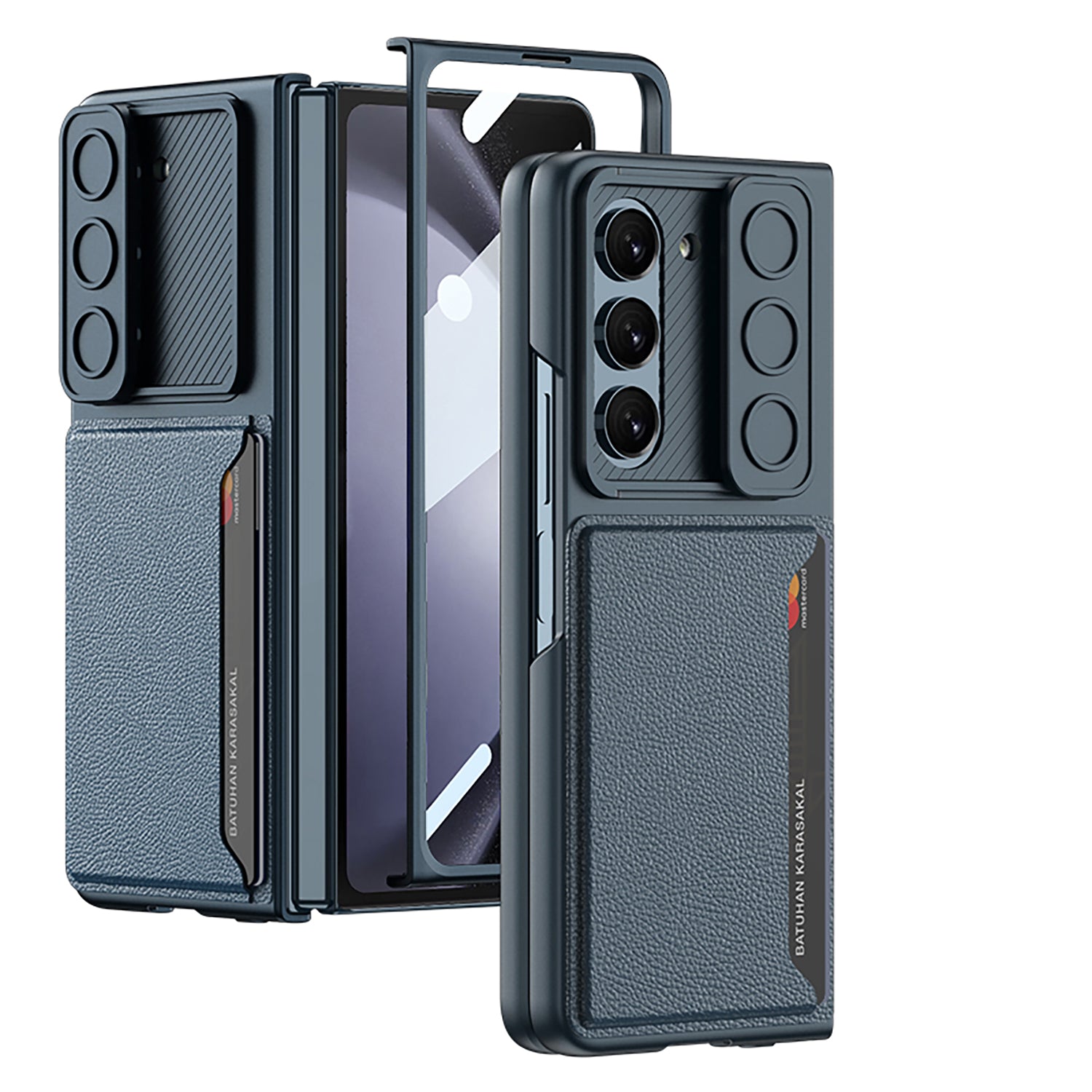 Pouzdro GKK Camera Slider PC pro Samsung Galaxy Z Fold5 5G Kryt na telefon s držákem na kartu z tvrzeného skla Pouzdro GKK Camera Slider PC pro Samsung Galaxy Z Fold5 5G Kryt na telefon s držákem na kartu z tvrzeného skla